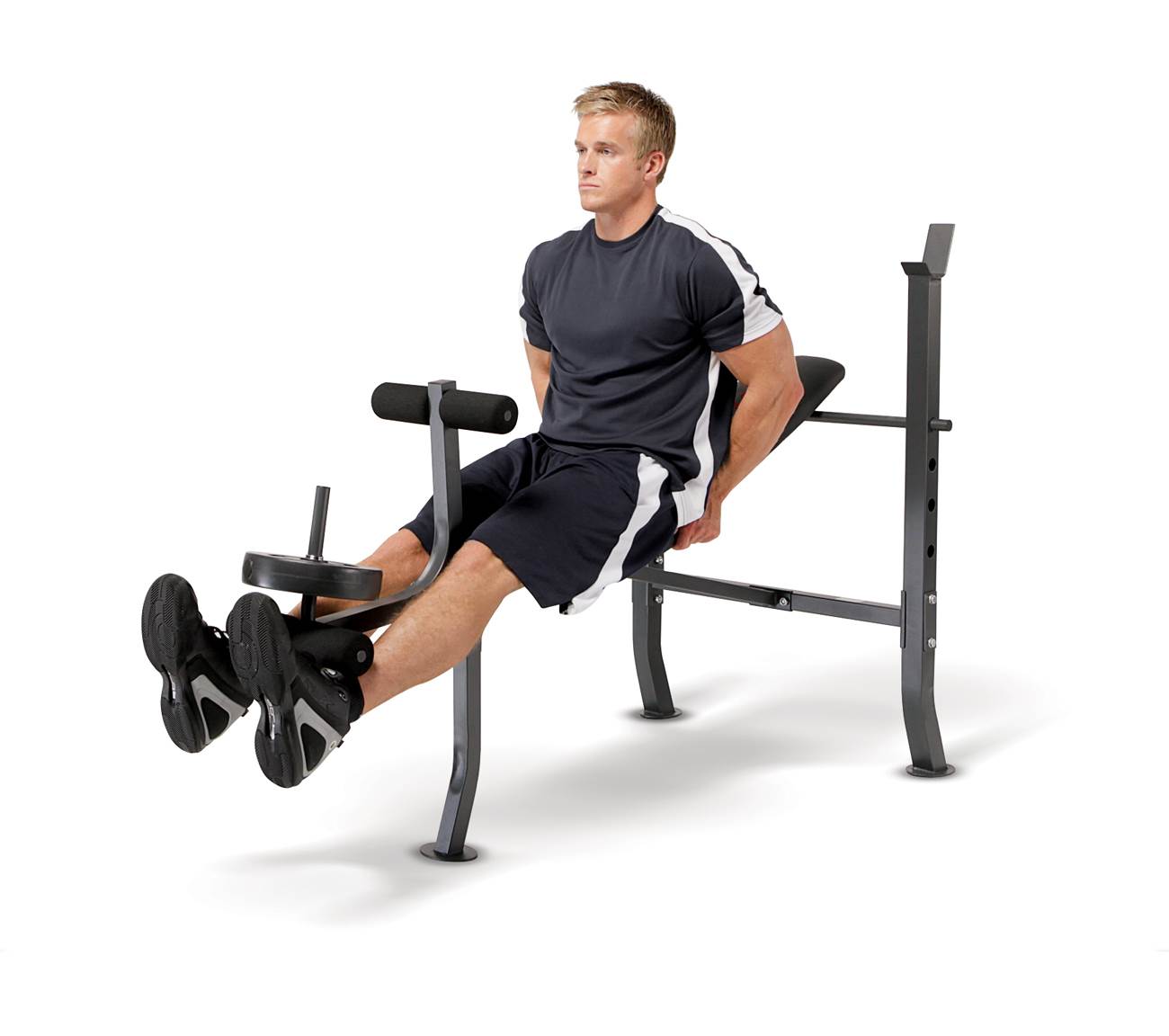 Marcy Standard Bench w/ 100 lb Weight Set Home Gym Workout Equipment - Used
