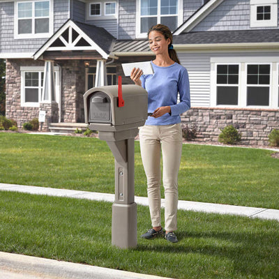 Step2 MailMaster Express Molded Plastic Modern Elegant Simple Mailbox, Gray