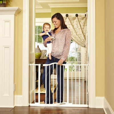 North States Portico Arch Metal Baby Child Pet Gate - Linen | 4977 (Open Box)