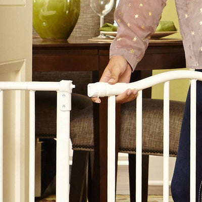 North States Portico Arch Metal Baby Child Pet Gate - Linen | 4977 (Open Box)