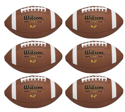 (6) WILSON K2 Pee-Wee Size Soft Composite Leather Game Sport Footballs | WTF1712