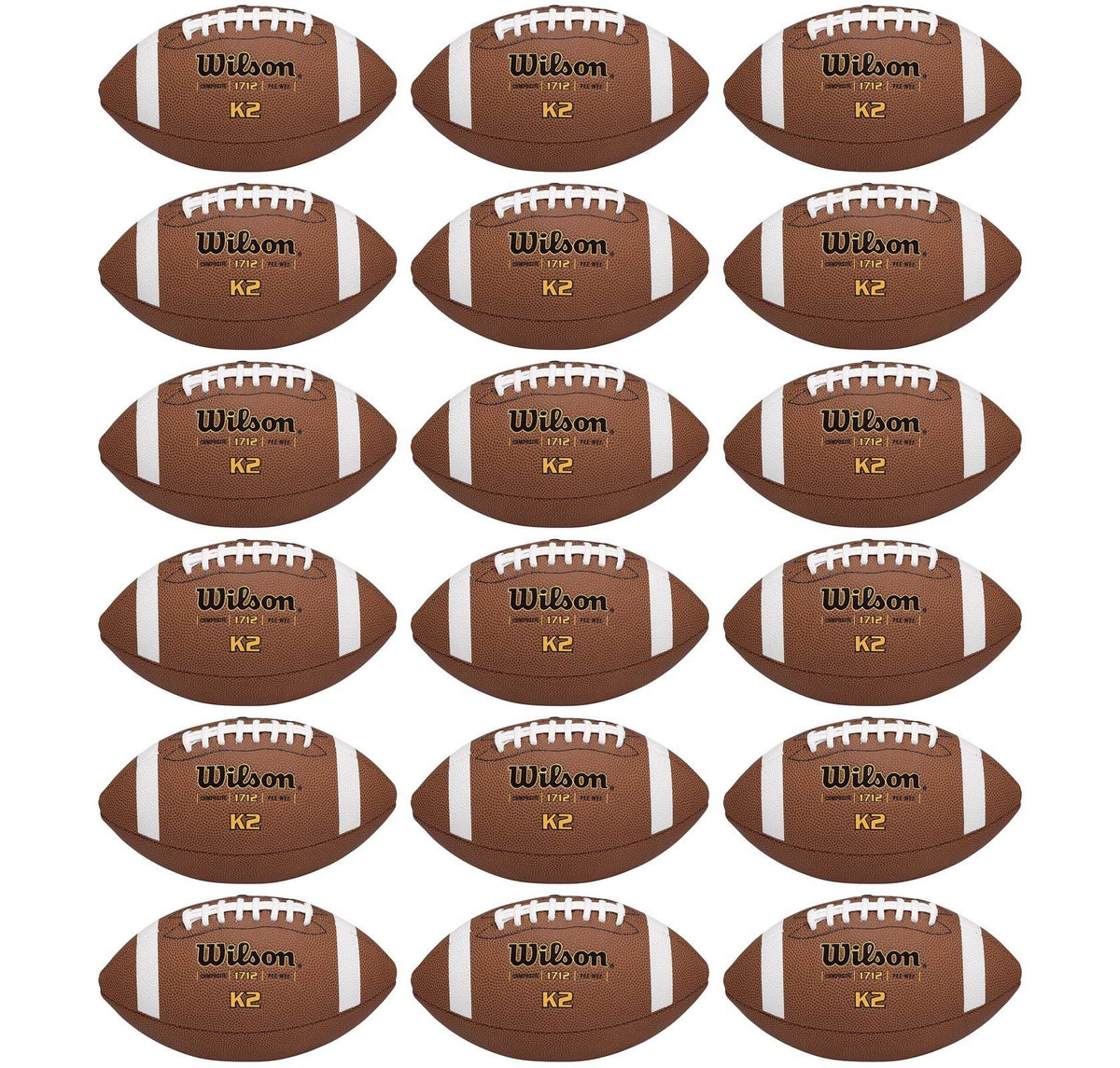 (18) WILSON K2 Pee-Wee Size Soft Composite Leather Game Sport Footballs |WTF1712