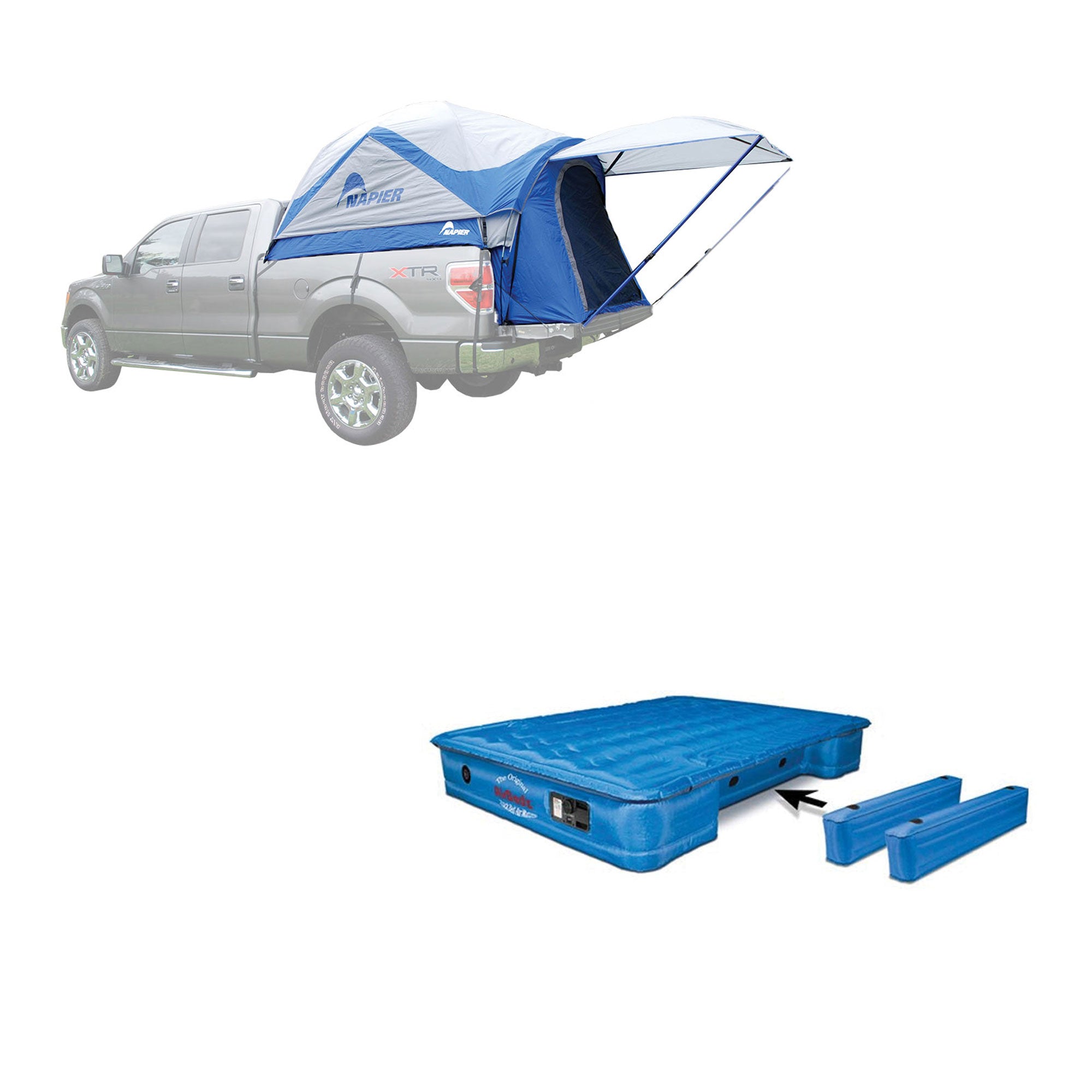 Napier Sportz Truck Bed Tent & GrayAirBedz Air Mattresses w/ Built In Pump