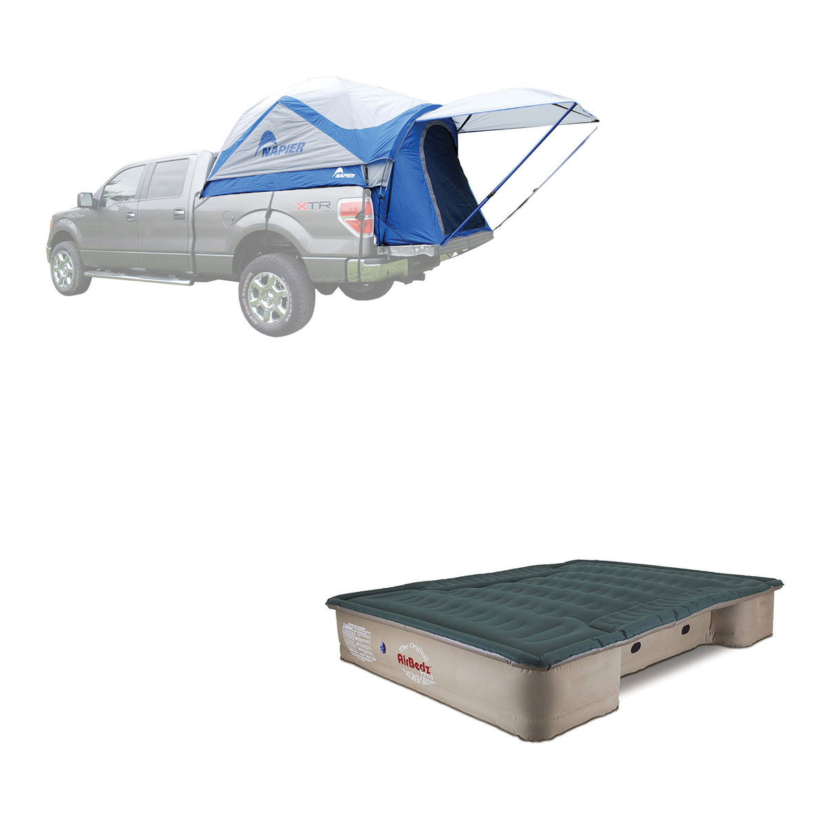 Napier Sportz Crew Cab Truck Bed Tent & GrayAirBedz Truck Bed Air Mattress