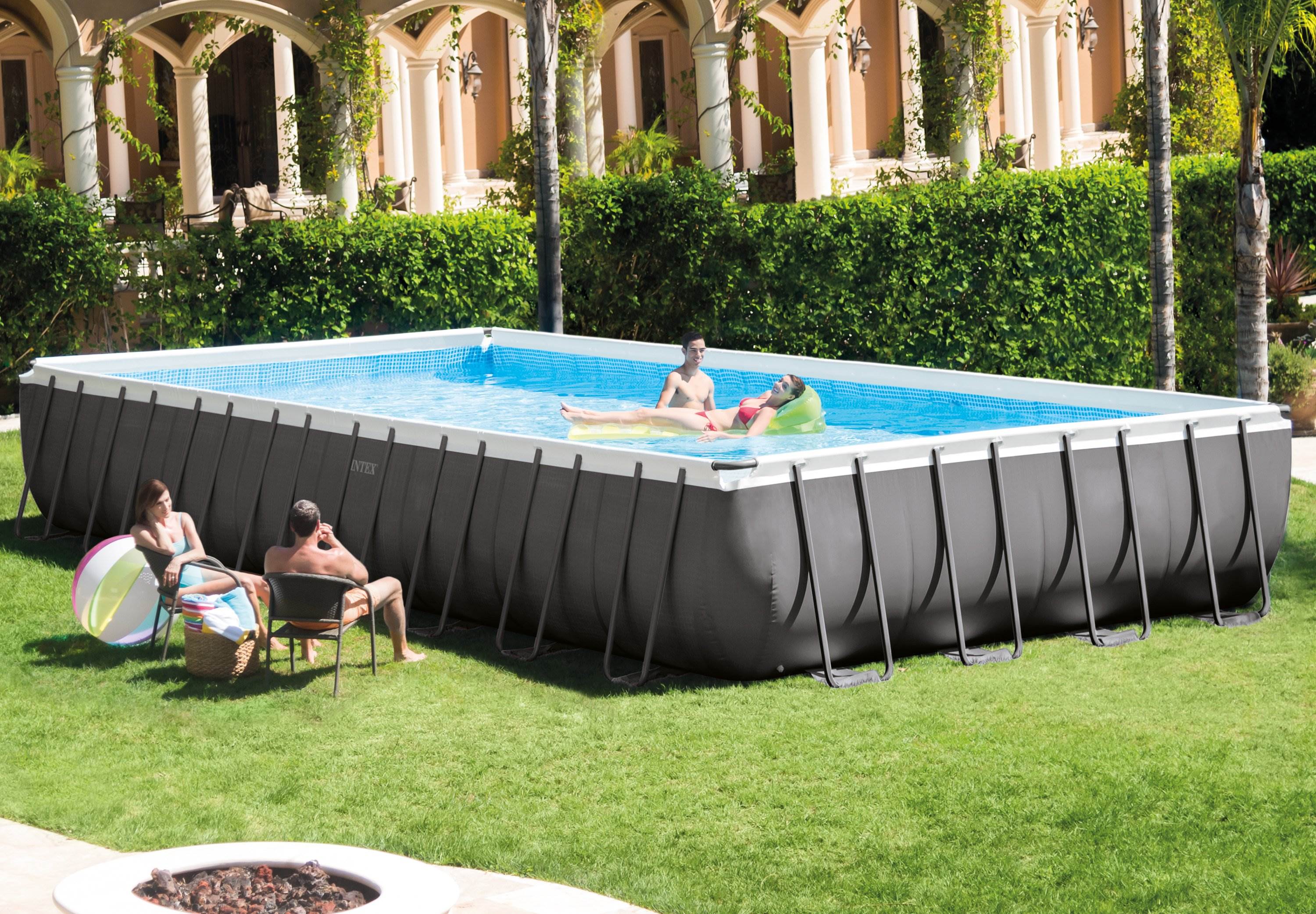 INTEX 32' x 16' x 52" Ultra Frame Rectangular Swimming Pool | 28375EH (Open Box)