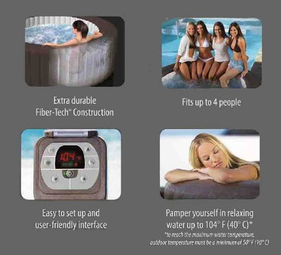Intex Pure Spa 4-Person Inflatable Heated Jet Massage Hot Tub 28423E - Open Box