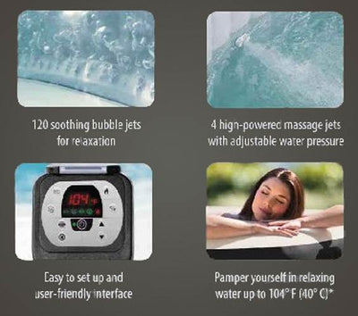 Intex Pure Spa 4-Person Portable Jet Deluxe Massage Hot Tub | 28443E - Open Box