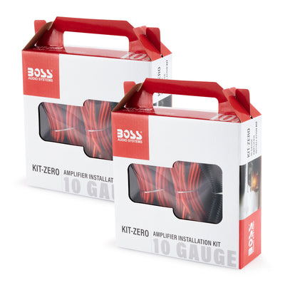 Boss Audio Car Amplifier Sound System 10 Gauge Wiring Installation Kit (2 Pack)
