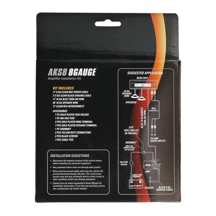 SOUNDSTORM AKS8 8 Gauge Car Amplifier and EV2.200 Evolution Class A/B Amplifier