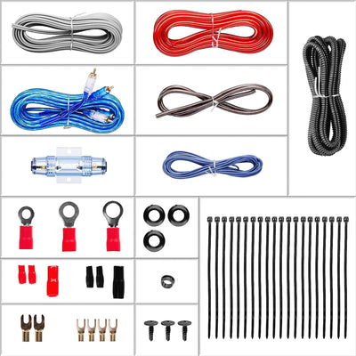 SOUNDSTORM AKS8 8 Gauge Car Amplifier Amp Complete Wiring Kit with RCA - VMInnovations