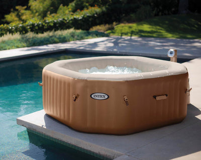 Intex Pure Spa 4-Person Inflatable Portable Octagon Heated Bubble Hot Tub|28413E