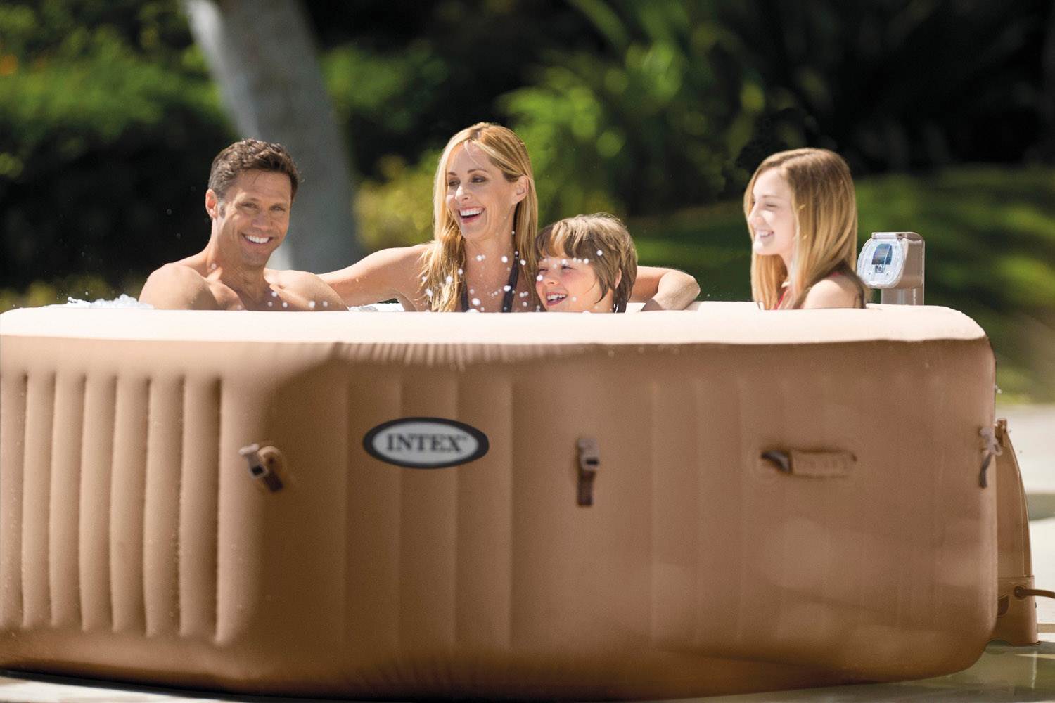 Intex Pure Spa 4-Person Inflatable Portable Octagon Heated Bubble Hot Tub|28413E