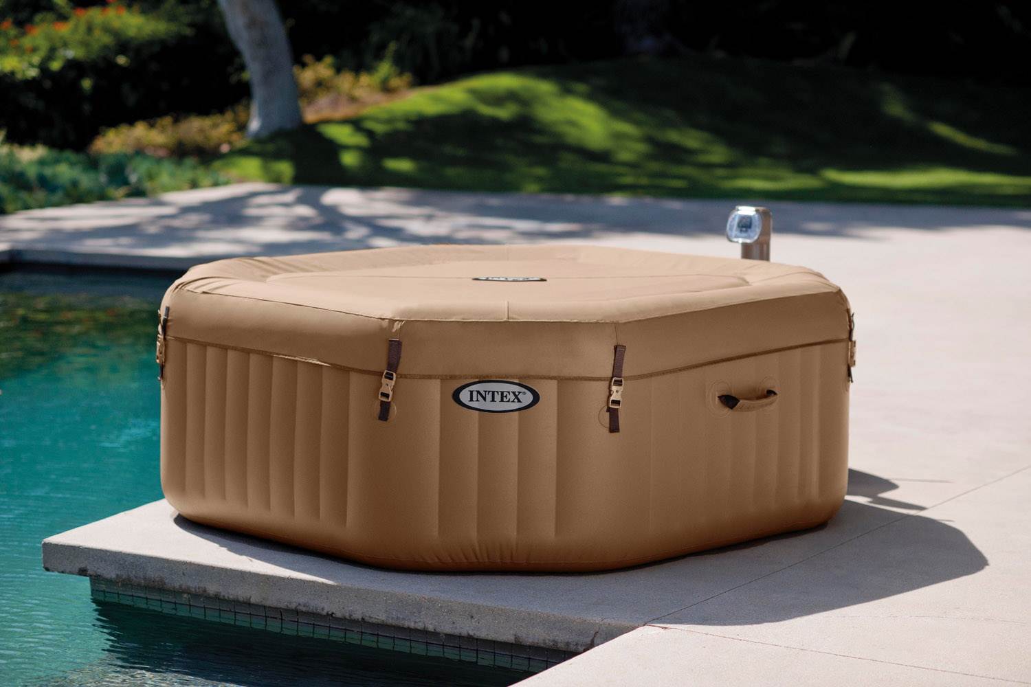 Intex Pure Spa 4-Person Inflatable Portable Octagon Heated Bubble Hot Tub|28413E