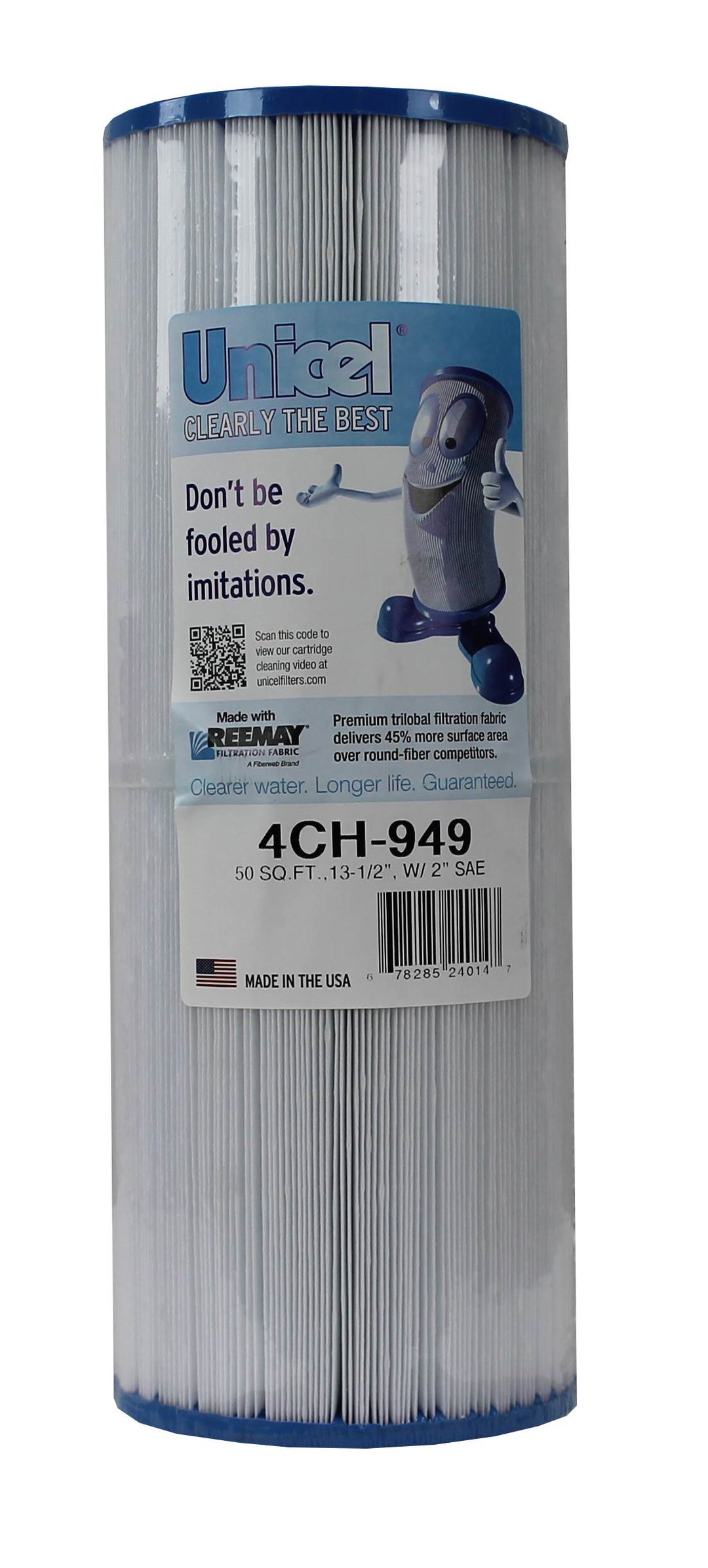 Unicel 4CH-949 Replacement 50 Sq Ft Filter Cartridge for Hot Tub Spa, 210 Pleats - VMInnovations
