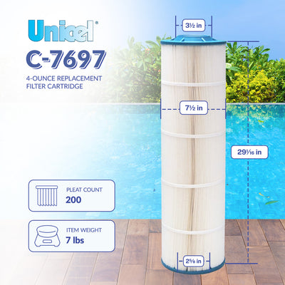 Unicel C-7697 Replacement Above Ground Swimming Pool Filter Cartridge,200 Pleats - VMInnovations