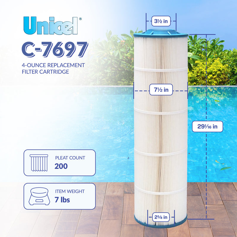 Unicel C-7697 Replacement Above Ground Swimming Pool Filter Cartridge,200 Pleats