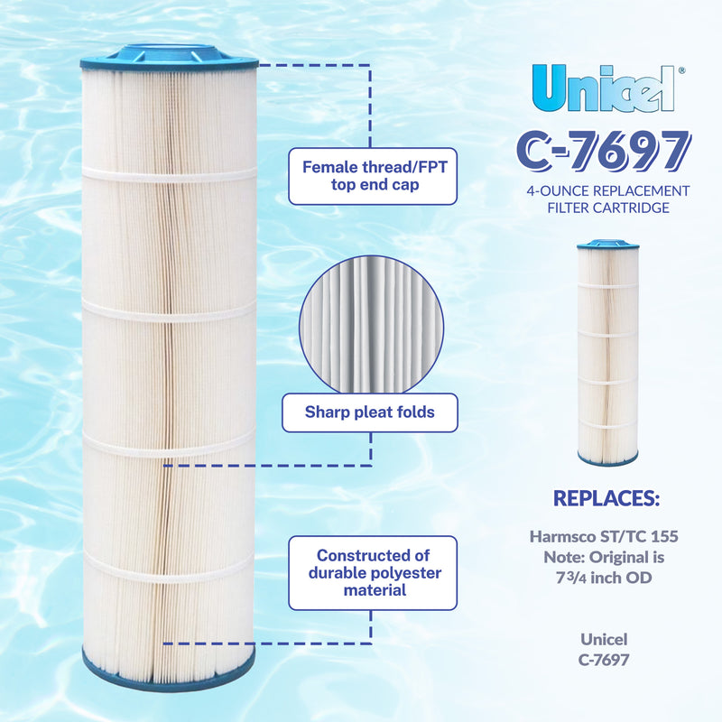 Unicel C-7697 Replacement Above Ground Swimming Pool Filter Cartridge,200 Pleats