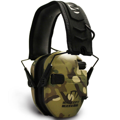 Walkers Razor Slim Electronic Folding Ear Muffs with NRR 23 dB, Multicam Camo