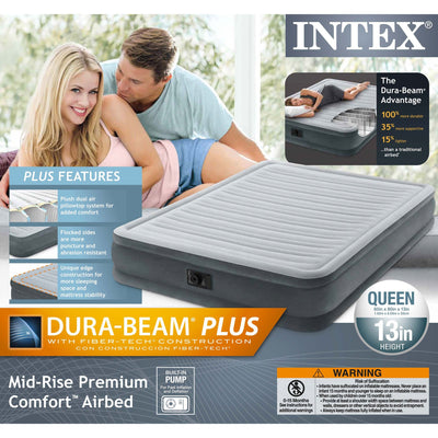 Intex Mid Rise Queen Airbed with Built In Pump & Twin Airbed with Built In Pump
