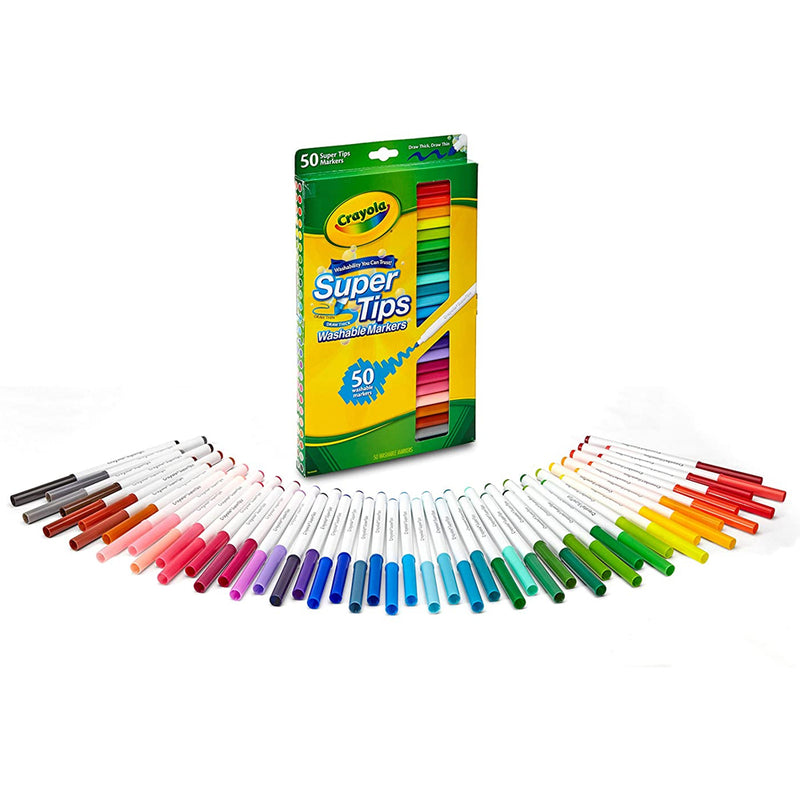 Crayola Versatile Super Tips Vibrant Colorful Washable Markers Pack (48 Pack)