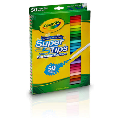 Crayola Versatile Super Tips Vibrant Colorful Washable Markers Pack (24 Pack)