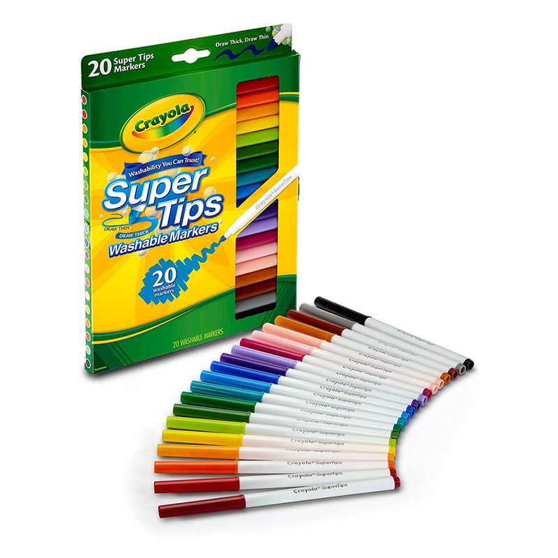 Crayola Versatile Super Tips Vibrant Colorful Washable Markers Pack, (12 Pack)