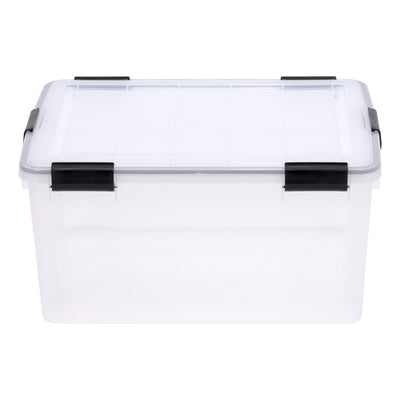 IRIS USA 59 Qt Plastic Gasket Box Storage Container with Latching Buckle, 3 Pack
