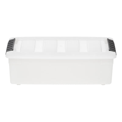 IRIS USA 5.7 Quart Stack and Pull Nesting Latching Storage Container, Set of 12