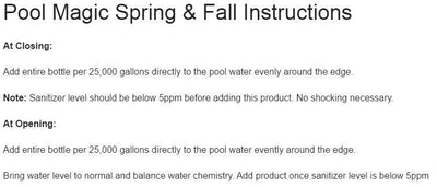 Natural Chemistry 03722 Spa Swimming Pool Magic Chemical Spring & Fall - 1 Liter