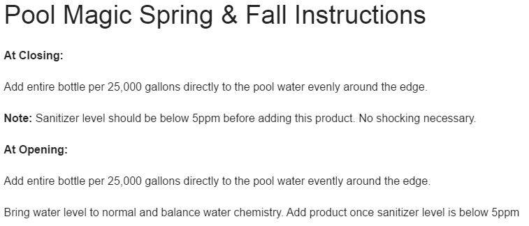 Natural Chemistry 03722 Spa Swimming Pool Magic Chemical Spring & Fall - 1 Liter