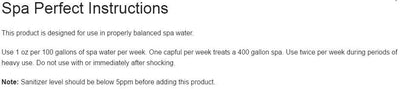 Natural Chemistry 04034 Hot Tub Spa Perfect Water Sanitizer 2L each - Open Box
