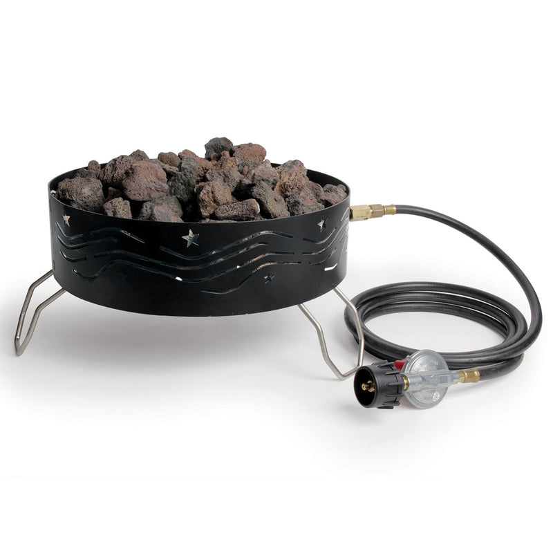 Camco Portable Campfire Propane Heater Fire Pit with Lava Rocks, Black (Used)