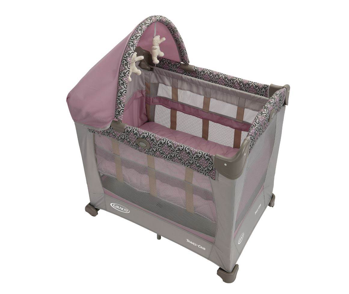 Graco Baby Travel Lite Portable Folding Crib w/ Bassinet - Mena | Open Box