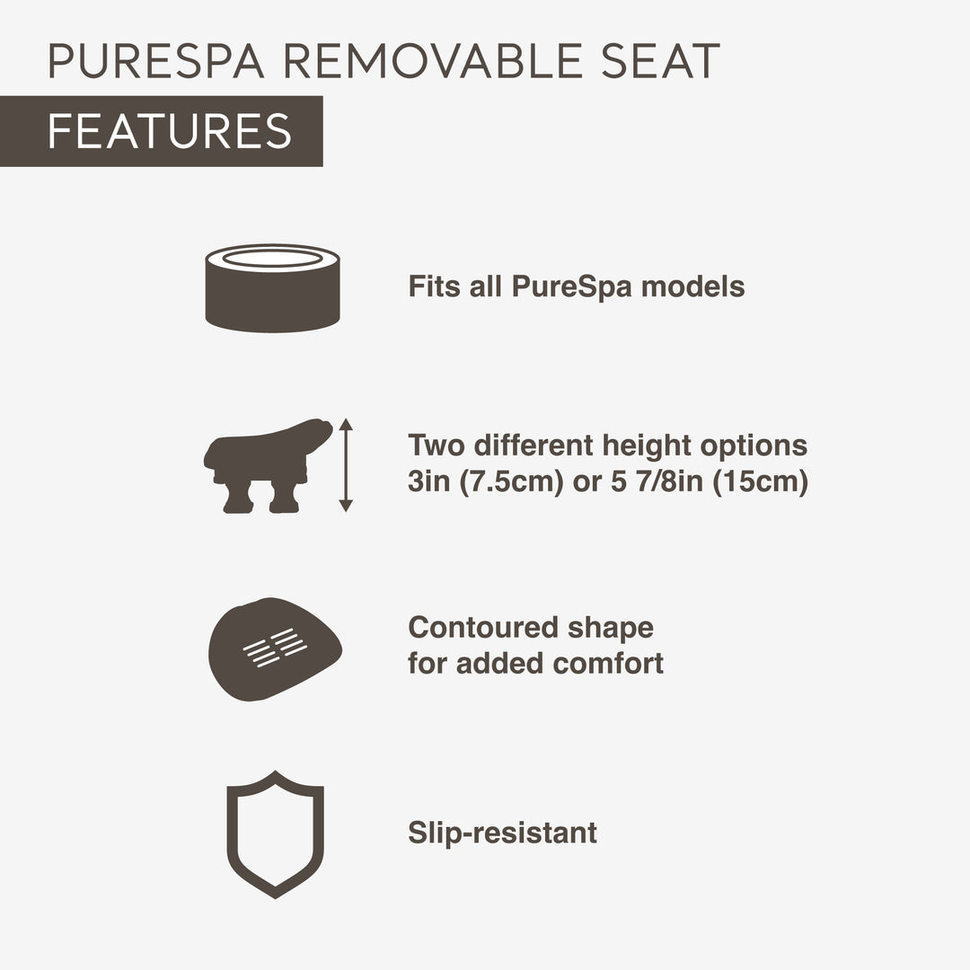 Intex PureSpa Slip Resisting Inflatable Removable Hot Tub Seat Spa Accessory