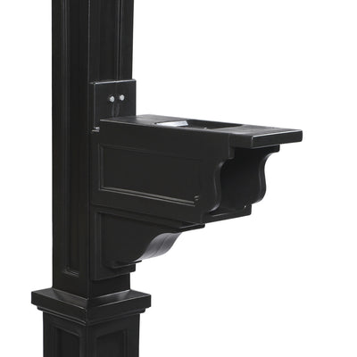 Mayne Outdoor 5810 Dover Plastic Mailbox Post Pole Mount w/ Paper Holder, Black