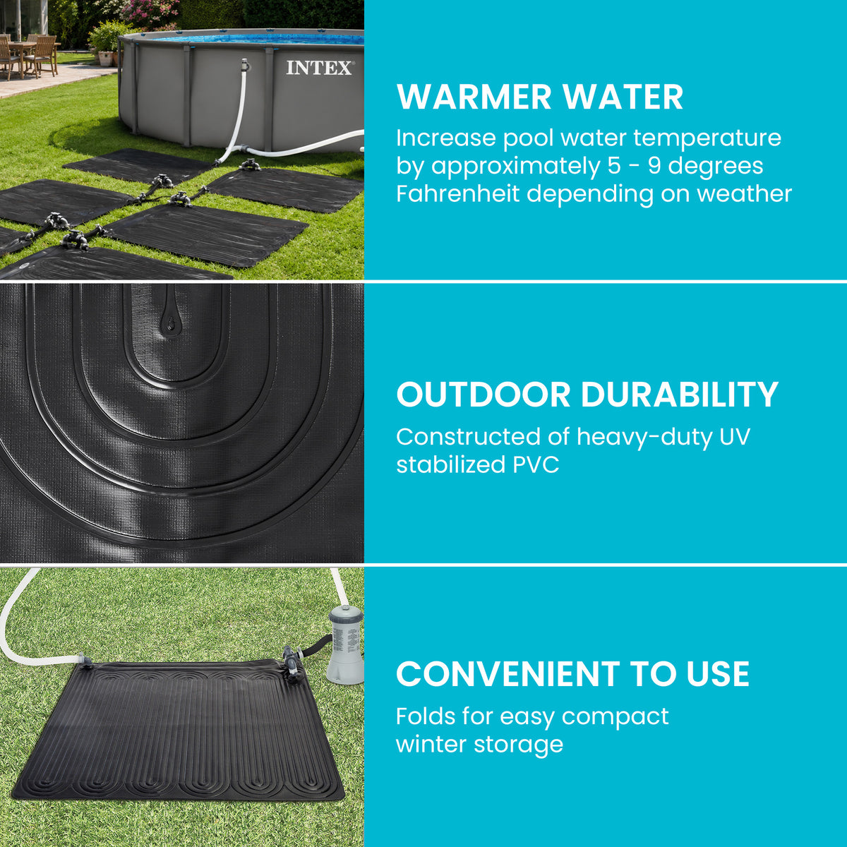 Intex Solar Water Heater Mat for 8,000GAL Above Ground Swimming Pool (Open Box)