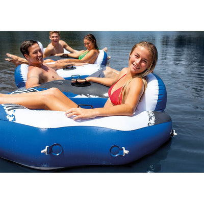 Intex 58854EP River Run Connect Lounge Inflatable Floating Water Tube (2 Pack)