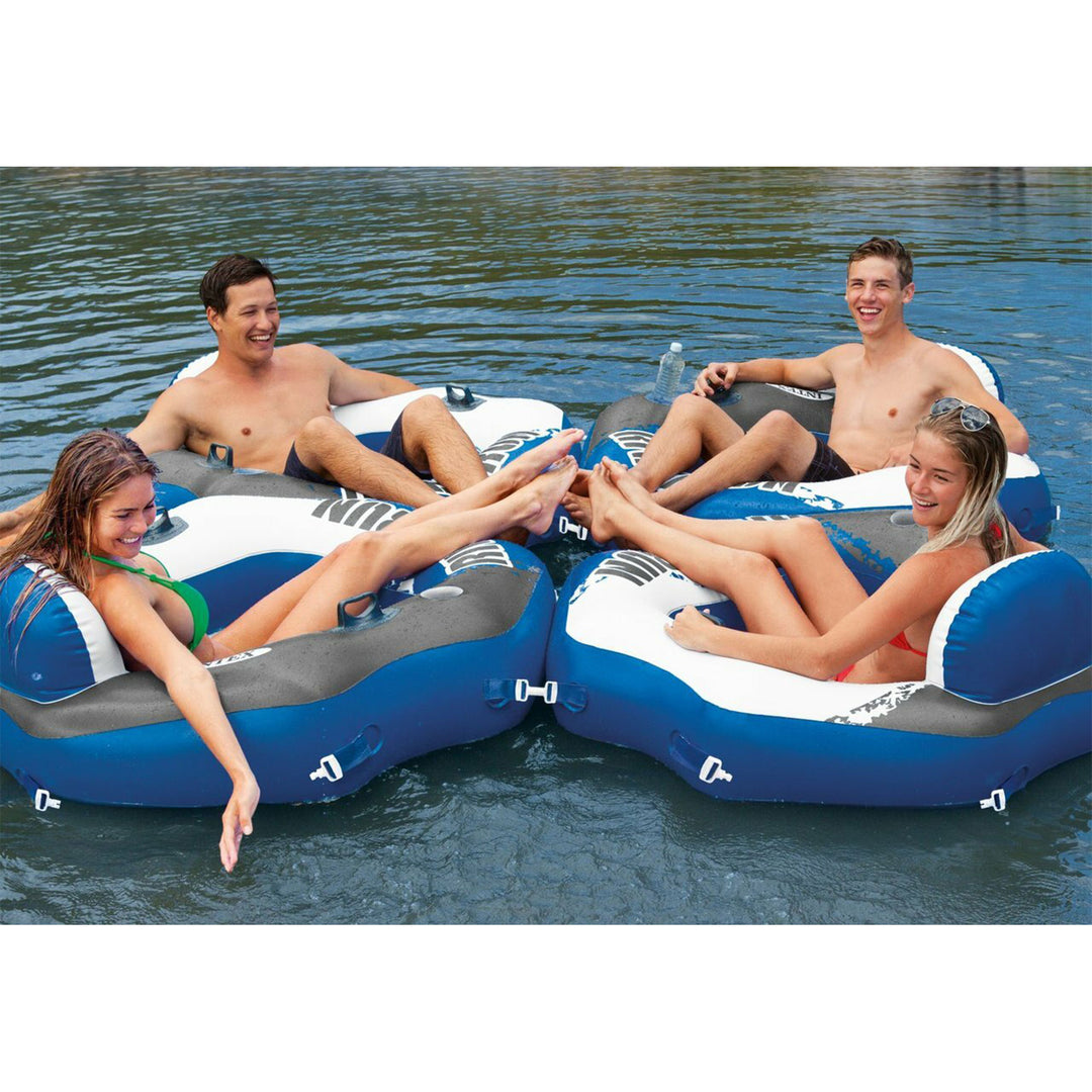 Intex 58854EP River Run Connect Lounge Inflatable Floating Water Tube (2 Pack) - VMInnovations