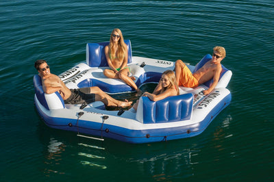 Intex Pacific Paradise Relaxation Station Water Lounge 4-Person Tube Raft (Used)