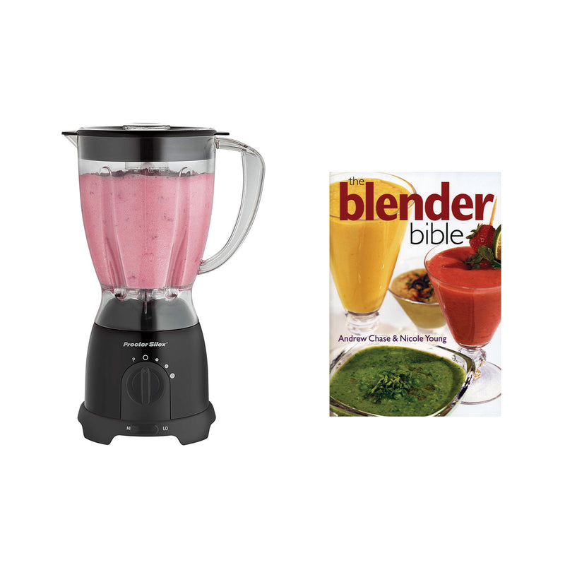 Proctor Silex 58131Y Kitchen Countertop Blender & Blender Bible Over 500 Recipes