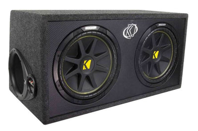 Kicker DC122 Dual 12" 600W Car Subwoofers + Box + 1500W Amplifier + 4 Ga Amp Kit