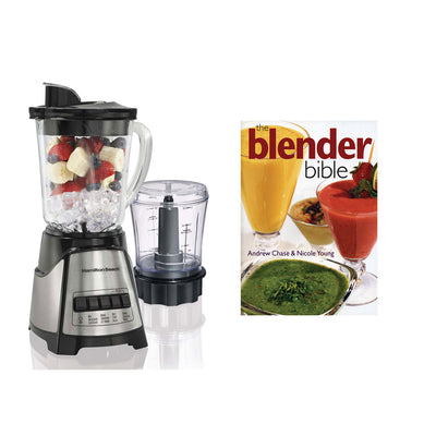 Hamilton Beach 2-In-1 Crusher Blender Chopper with The Blender Bible Cookbook