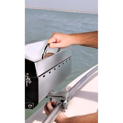 Camco 58195 Stow N Go Quick Release Portable Outdoor Grill Mount for Boat Rail