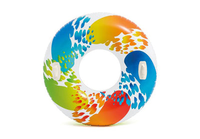 Intex Inflatable 47 In Color Whirl Tube Swimming Pool Raft with Handles (8 Pack) - VMInnovations