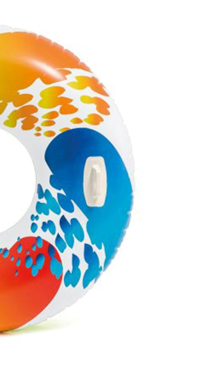 Intex Inflatable 47" Color Whirl Tube Swimming Pool Raft with Handles (2 Pack) - VMInnovations