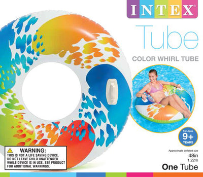 Intex Inflatable 47 In Color Whirl Tube Swimming Pool Raft with Handles (8 Pack) - VMInnovations