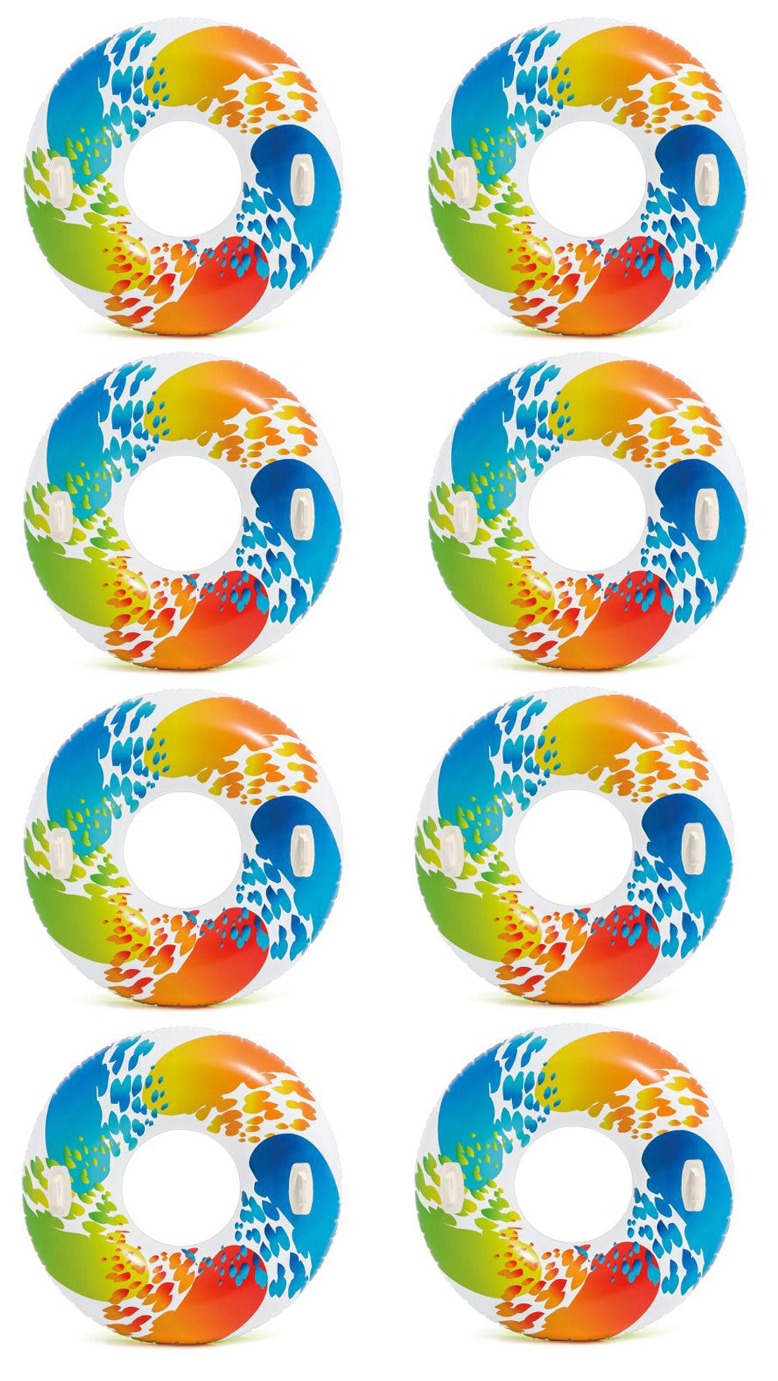 Intex Inflatable 47 In Color Whirl Tube Swimming Pool Raft with Handles (8 Pack) - VMInnovations