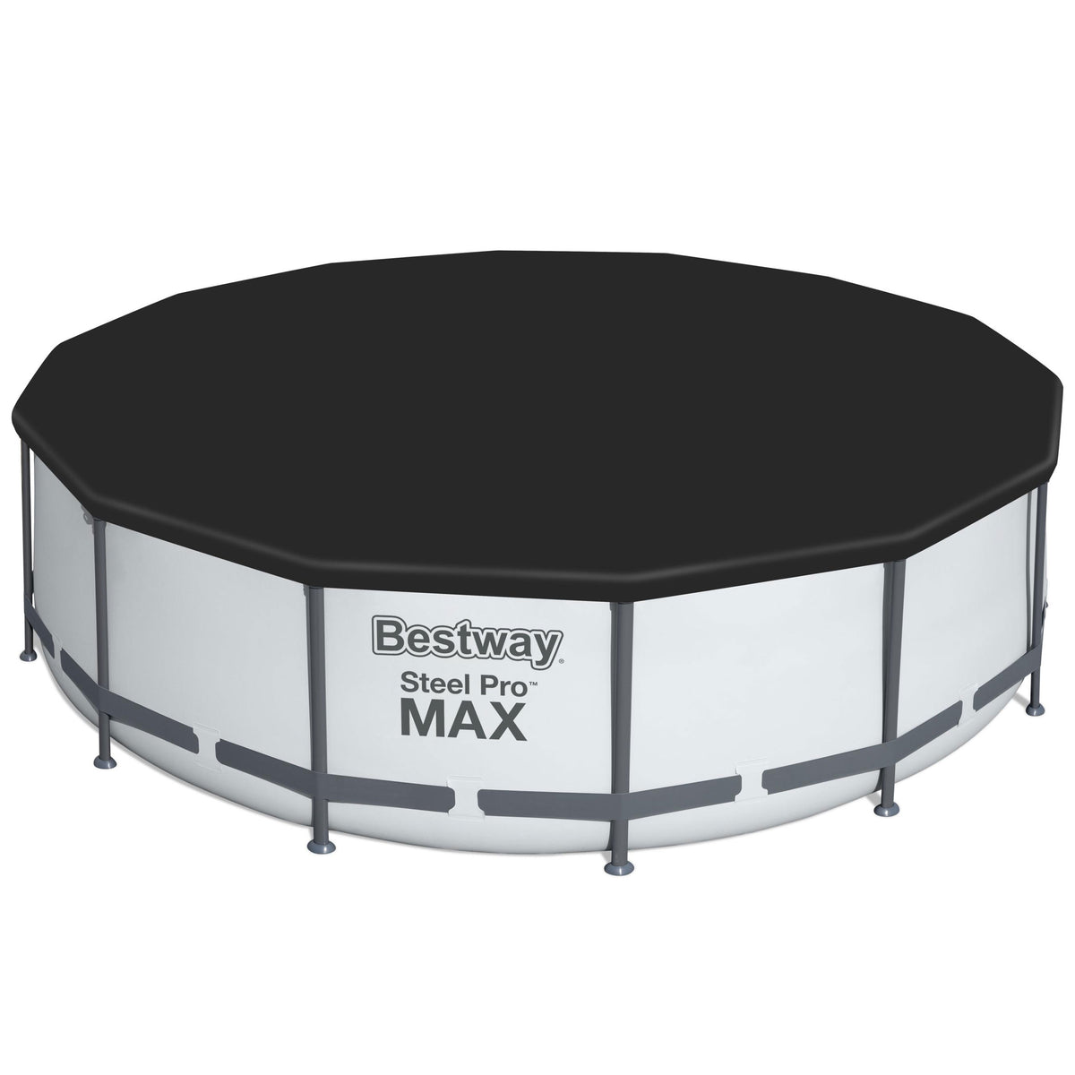 Bestway Steel Pro MAX 14 x 4 Foot Frame Above Ground Round Swimming Pool Set