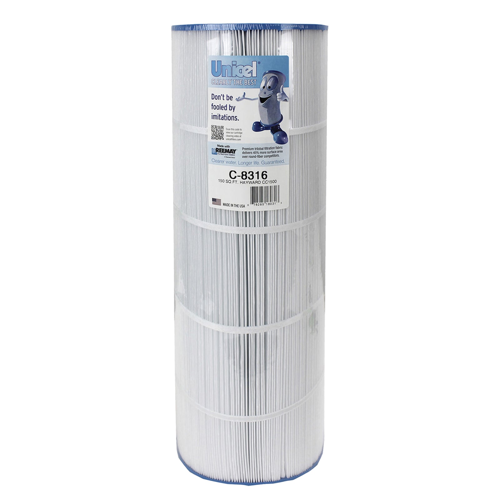 Unicel C-8316 Replacement 150 Sq Ft Swimming Pool Filter Cartridge, 215 Pleats - VMInnovations