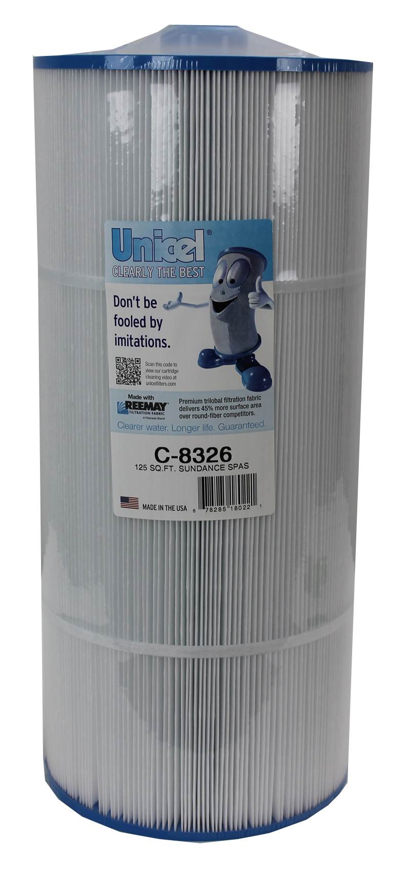 Unicel C-8326 Replacement 125 Sq Ft Hot Tub Spa Filter Cartridge, 199 Pleats - VMInnovations
